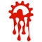 Melting Gear Raster Icon Flat Illustration