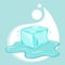 Melting ice cartoon vector illustration graphic