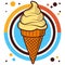 Melting ice cream cone logo modern sophisticated ice cream shop logo in simple style monoline icon