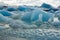 Melting icebergs calved off from a glacier in Icel