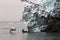 Melting icebergs from Vatnajokull glacier floating in Jokulsarlon lagoon