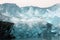 Melting icebergs from Vatnajokull glacier floating in Jokulsarlon lagoon