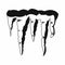 Melting icicles icon, black simple style