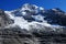 Melting MÃ¶nch Glacier at the edge of Jungfraujoch in the swiss alps