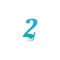 Melting Number 2 icon logo design template