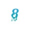 Melting Number 8 icon logo design template