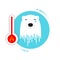 Melting polar bear - global warming