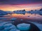Melting polar ice, twilight nuances