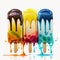 Melting popsicle colorful summer ice cream