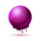 Melting purple sphere concept