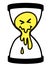 Melting Smile and hourglass. Hourglass creative. Streetwear Design black and yellow color commercial use. Vector trendy