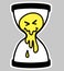 Melting Smile and hourglass. Hourglass creative. Streetwear Design black and yellow color commercial use. Vector trendy