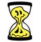 Melting Smile and hourglass. Hourglass creative. Streetwear Design black and yellow color commercial use. Vector trendy