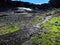 Melting snow water from the snow fields in spring