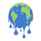 Melting world flat design. Global warming vector illustration