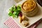 Melton Mowbray pork pies on plate