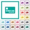 Member card flat color icons with quadrant frames