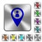 Member GPS map location rounded square steel buttons