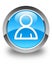 Member icon glossy cyan blue round button