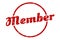 member sign. member round vintage stamp.
