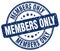 Members only blue grunge round rubber stamp