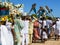 Members of the Candomble religion participating in the celebration in honor of Yemanja