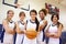 Members Of Female High School Basketball Team