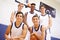 Members Of Male High School Basketball Team