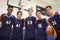 Members Of Male High School Basketball Team