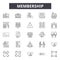 Membership line icons, signs, vector set, outline illustration concept