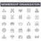 Membership organization concept line icons, signs, vector set, linear concept, outline illustration