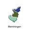 Memmingen City of Germany map vector illustration, vector template with outline graphic sketch style on white background