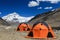 Memorable camping with North face of Everest mountain view