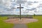 Memorable cross on a Russian-German memorial cemetery. Murmansk region