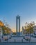 Memorandum Monument on Eroilor Avenue, Heroes` Avenue - a central avenue in Cluj-Napoca, Romania