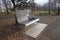 Memorial bench dedicated to all the dead rock musicians in central park of Krasnoyarsk