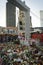 Memorial at Christmas Market at Kaiser Wilhelm memorial church Berlin