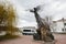 Memorial complex Star Wormwood. Sculpture Trumpeting Angel in Chornobyl
