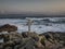 Memorial crosses for men dead in Cape Roncudo on the coast of death  in A Coruna