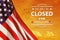 Memorial Day Background Design. We will be Closed for Memorial Day.