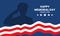 Memorial day background template for social media and poster. Remember and honor. with american flag and soldier silhouette