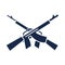 Memorial day crossed gun military american celebration silhouette style icon