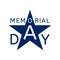 Memorial Day emblem in the form of a blue star