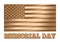 Memorial Day. Gold United States of America flag