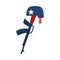 Memorial day gun military and helmet american celebration flat style icon