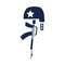 Memorial day gun military and helmet american celebration silhouette style icon