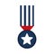Memorial day medal star ribbon honor american celebration flat style icon