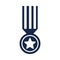 Memorial day medal star ribbon honor american celebration silhouette style icon