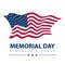 Memorial day patriotic banner. Vector american flag on white background. USA national veterans pride memory honor