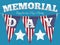 Memorial Day Poster with Festive Buntings, Vector Illustration